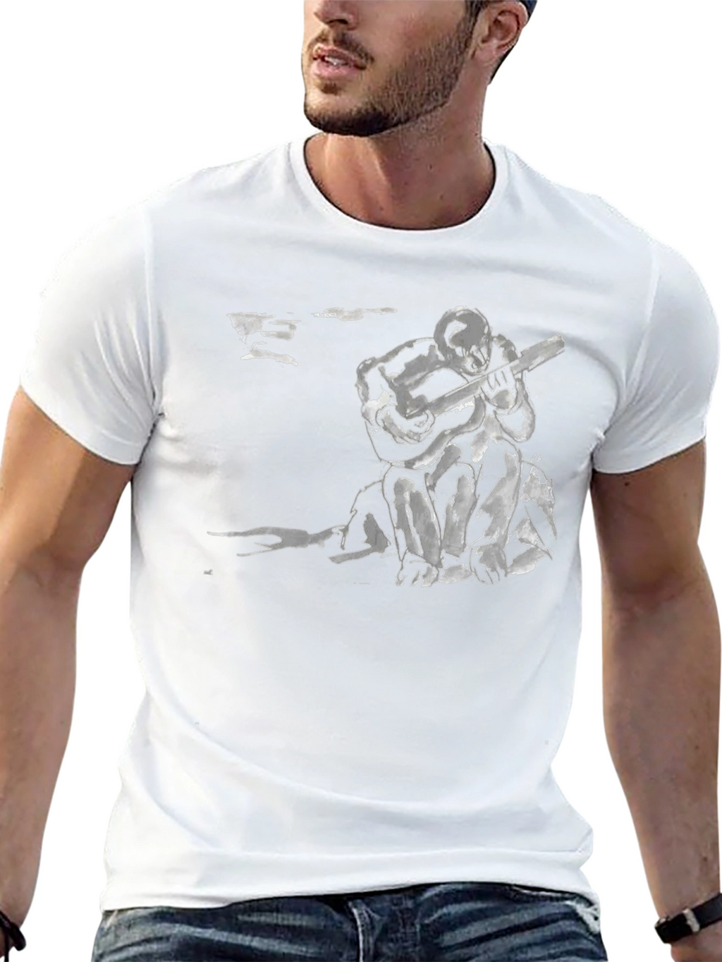 Abstract Musician Black T-Shirt