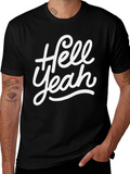 Hell Yeah Graphic Tee - Black Casual T-Shirt
