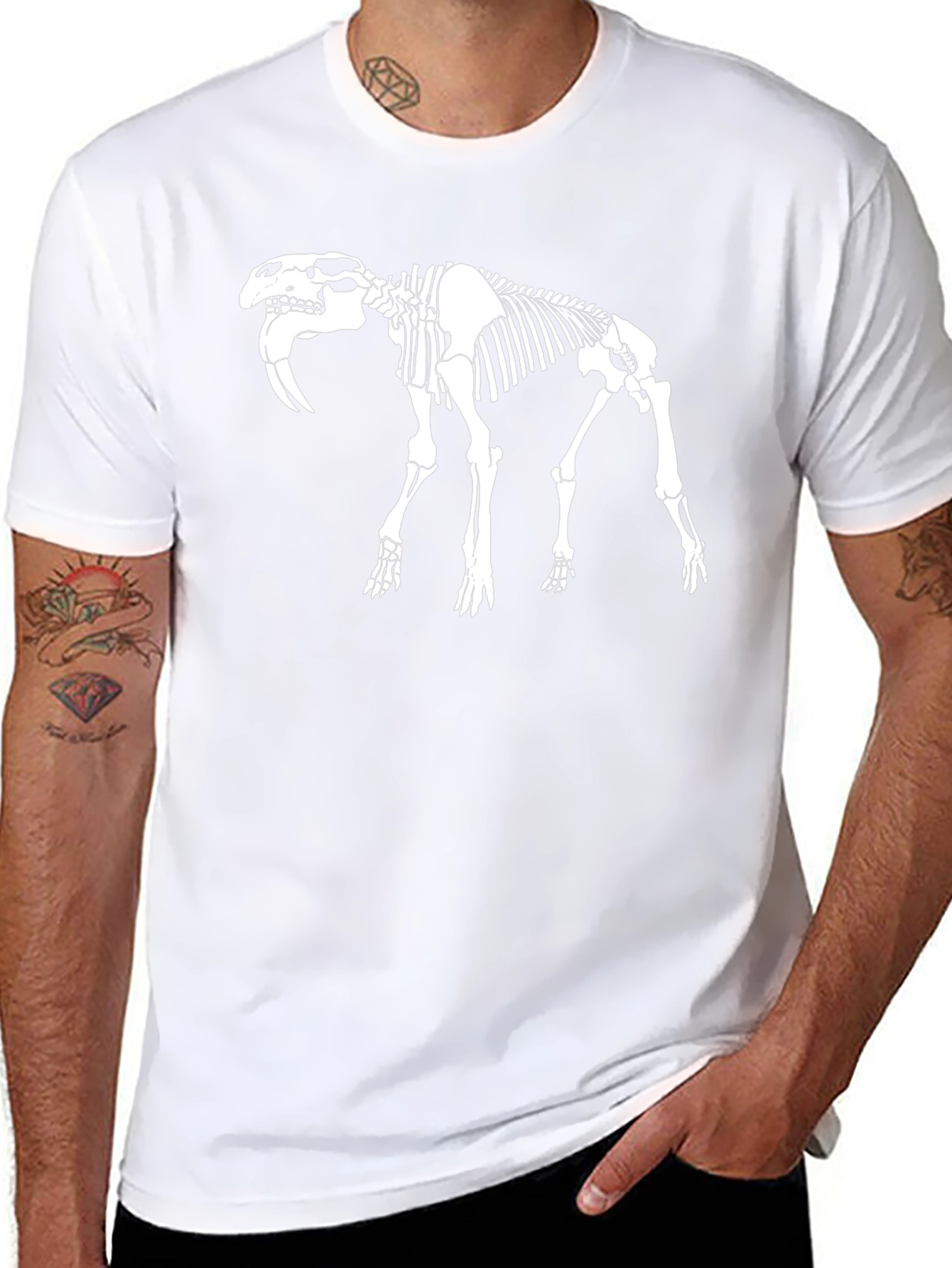 Skeleton Saber-Toothed Tiger Graphic Tee