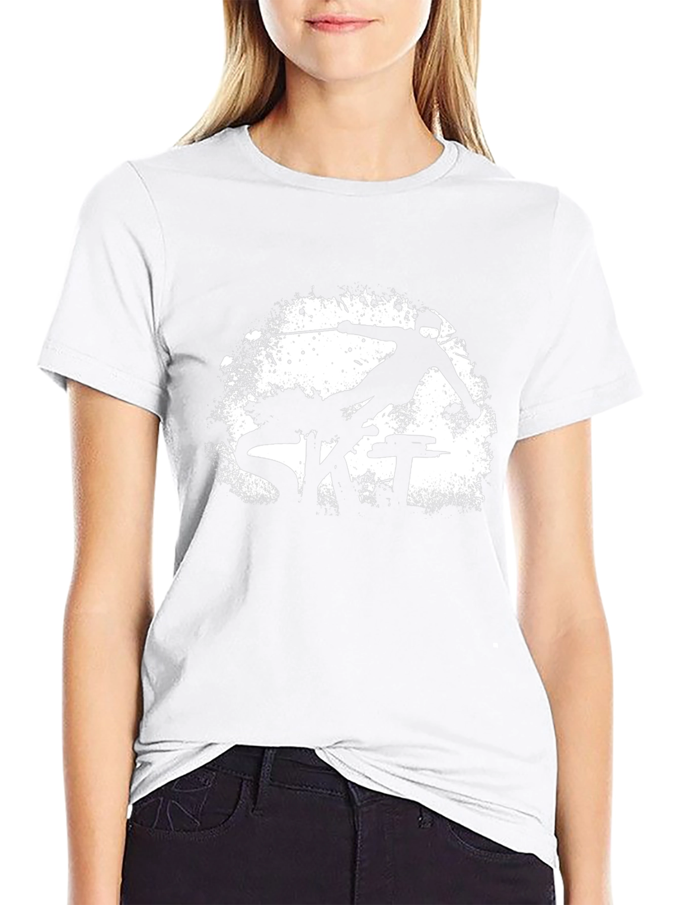 Mens Black Ski Graphic Tee Shirt