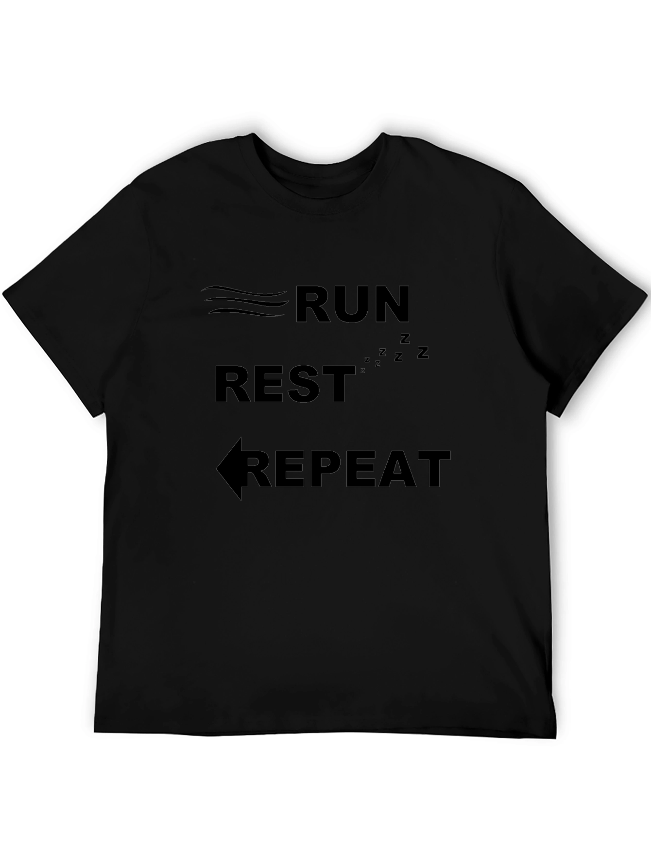 Run Rest Repeat Black Graphic Tee