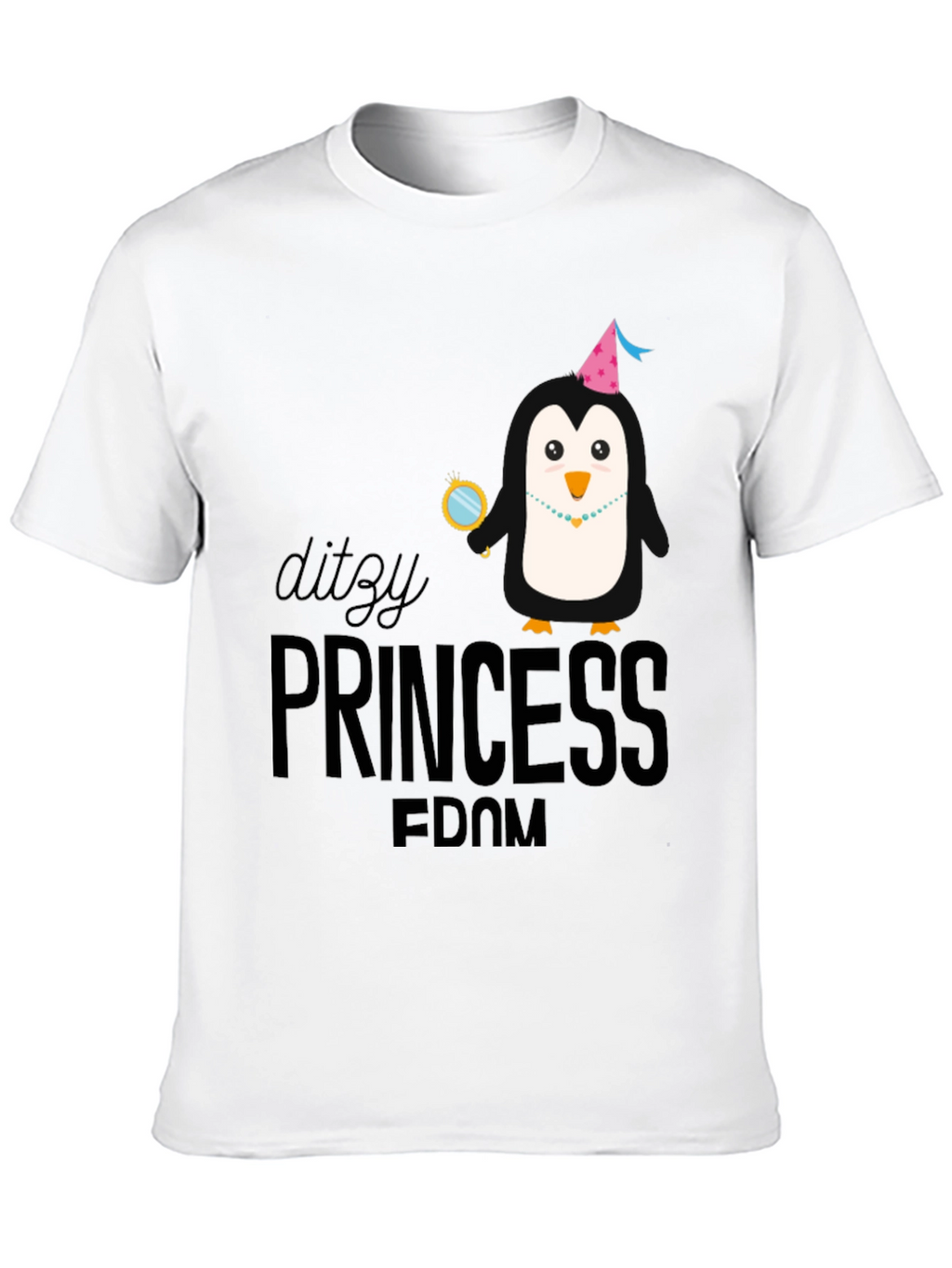 Dizzy Princess Penguin Black T-Shirt