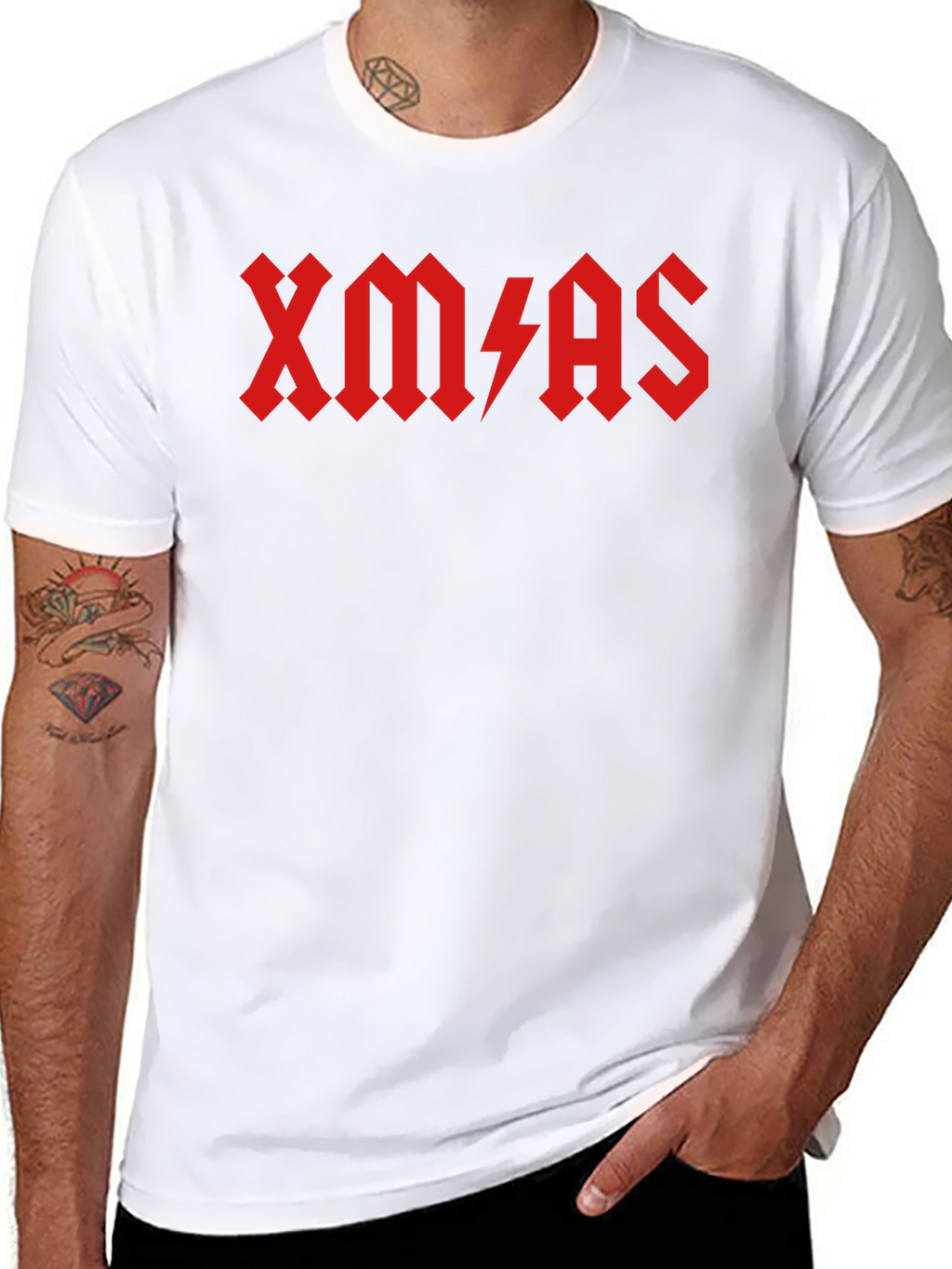 XMAS AC/DC Style Black T-Shirt