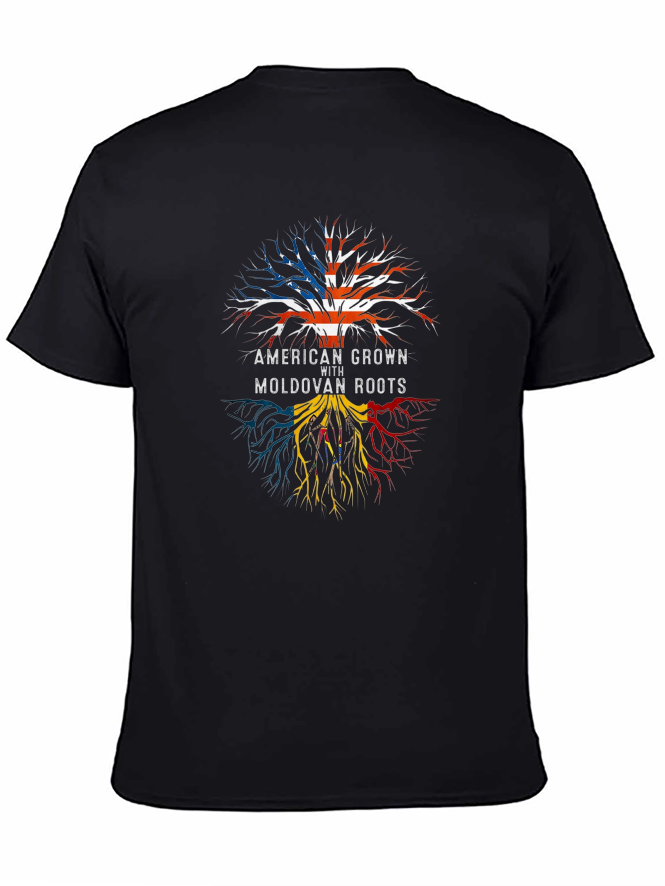 American Grown with Moldovan Roots Black T-Shirt