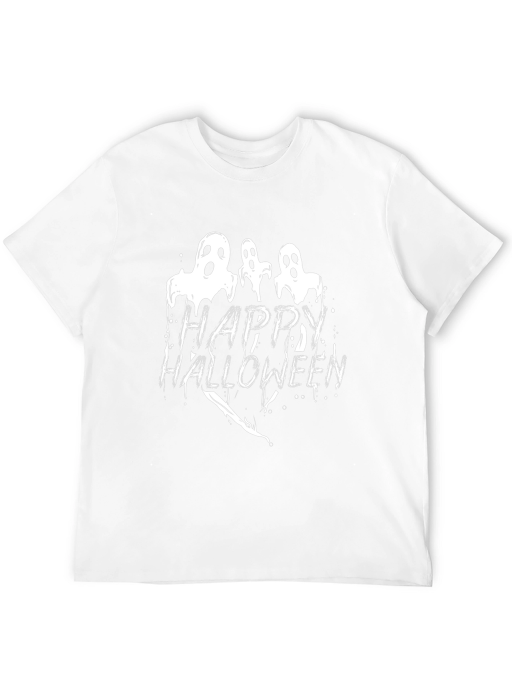 Happy Halloween Ghost Graphic Black T-Shirt