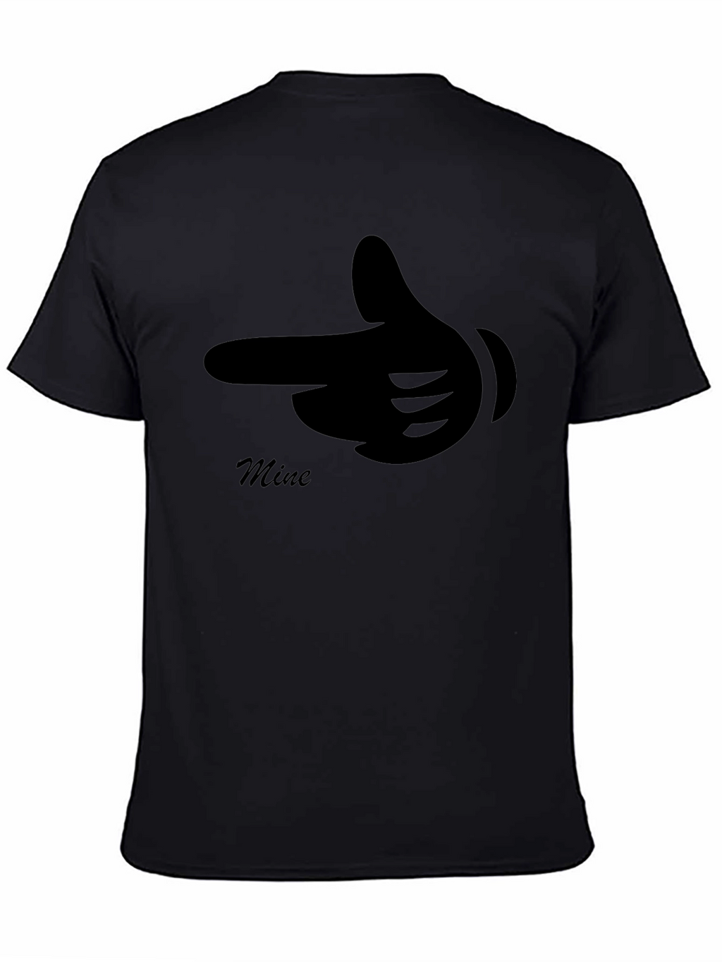 Mine Finger Gun Graphic Black T-Shirt