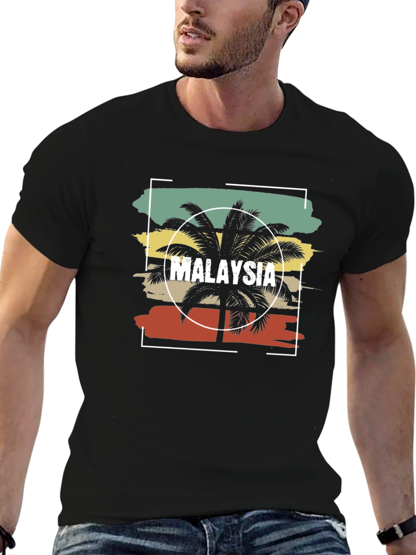 Malaysia Palm Tree Graphic Tee - Retro Vacation Vibes