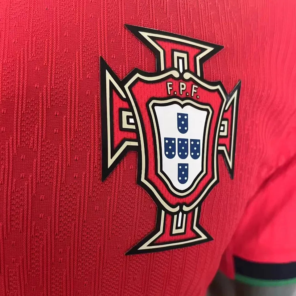 2024/25 Portugal Home Red Player Version Soccer Jersey Detail 2