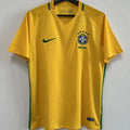 2016 Brazil Home Yellow Retro Soccer Jersey Front