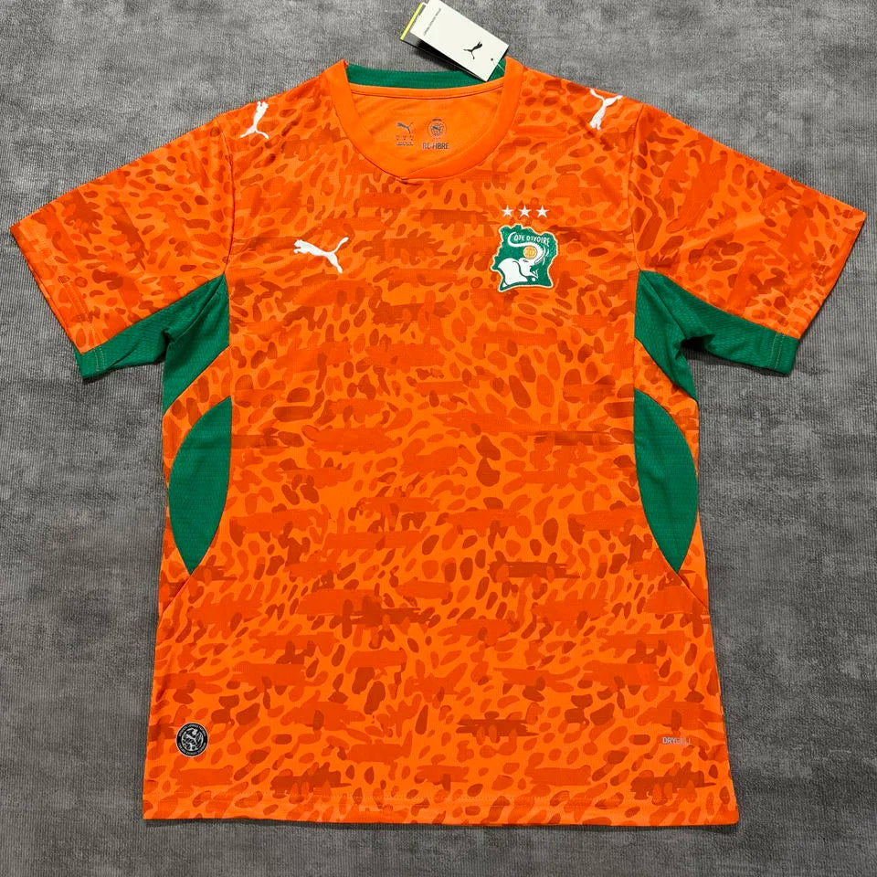 2026/27 Ivory Coast Home Orange Fans Soccer Jersey (Have Right Patch 有右臂章 白底黑字） Back
