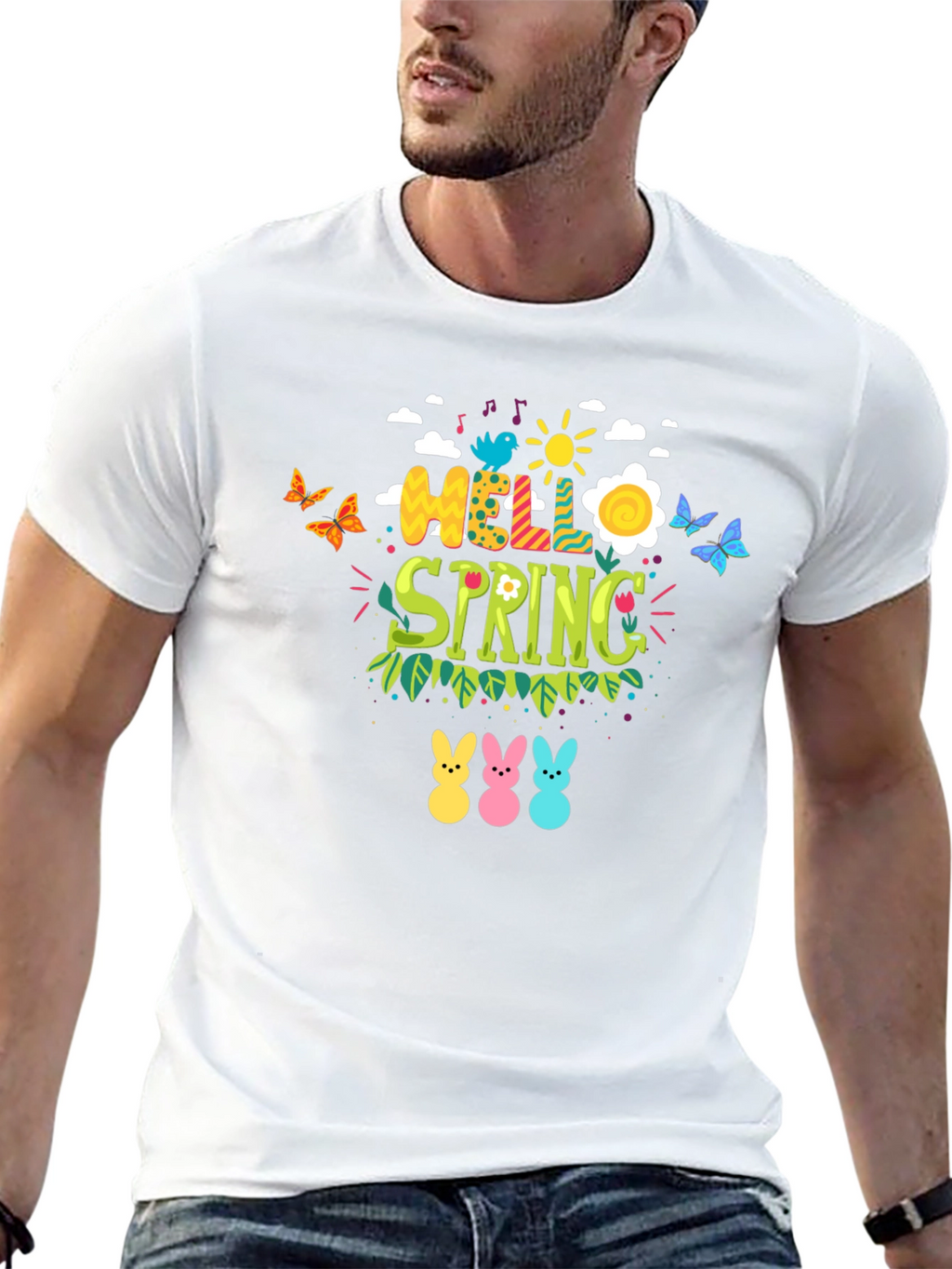 Hello Spring Easter Bunny T-Shirt