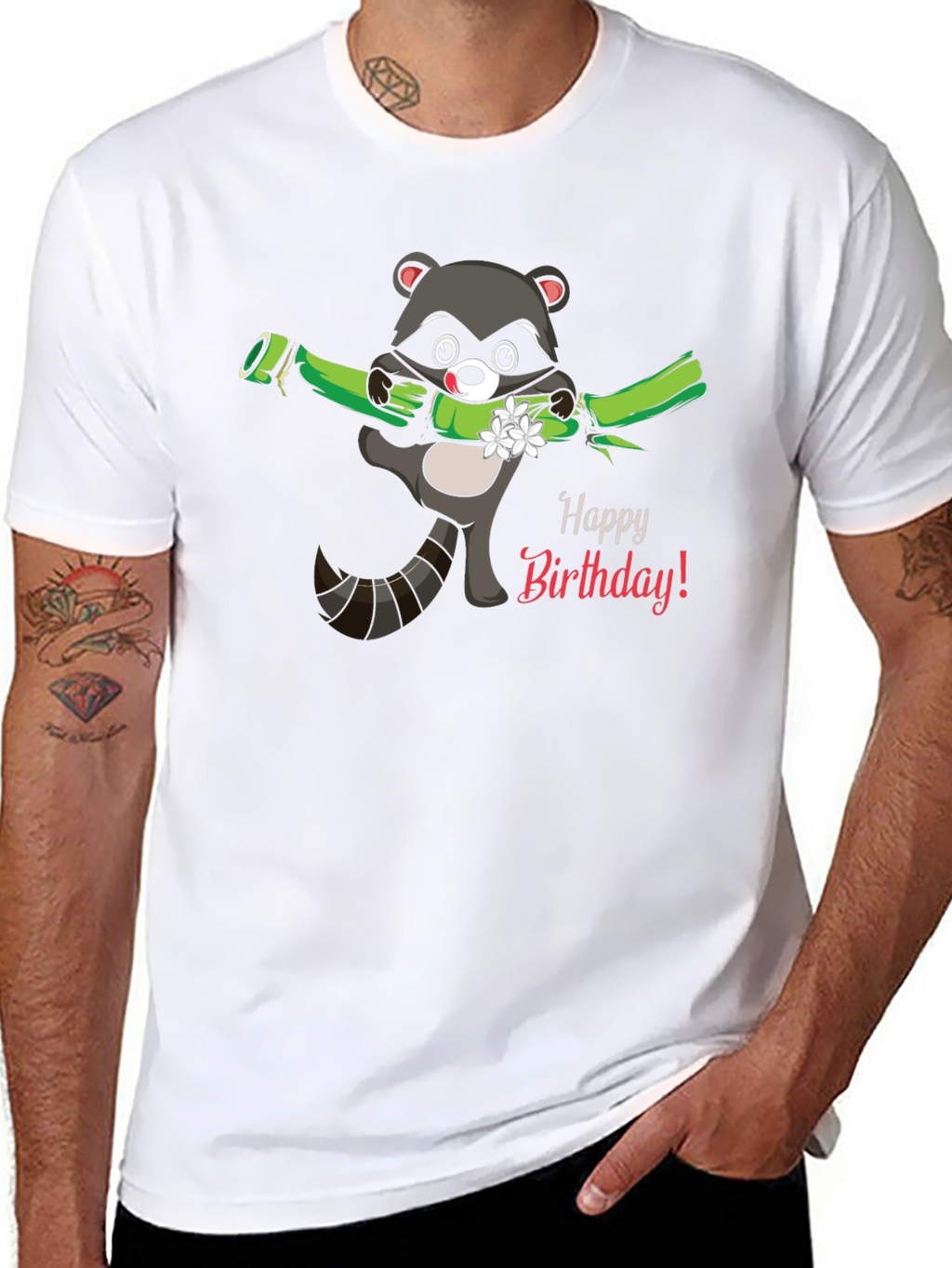 Happy Birthday Raccoon Graphic Tee