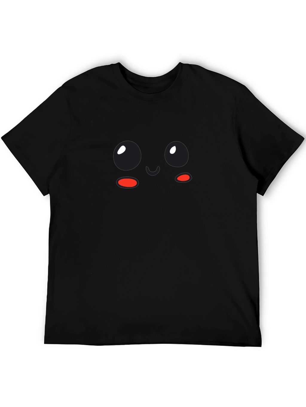 Cute Kawaii Face Black T-Shirt