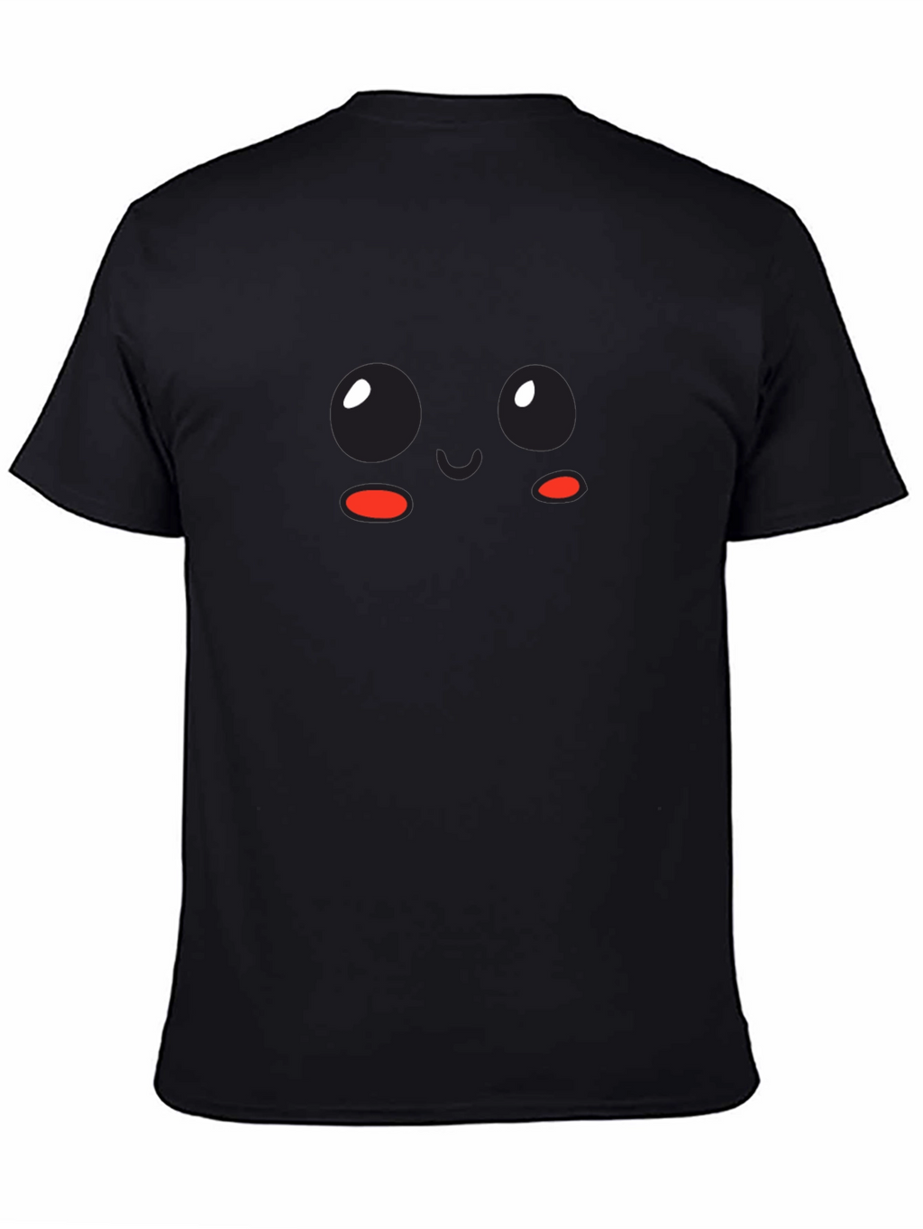 Cute Kawaii Face Black T-Shirt