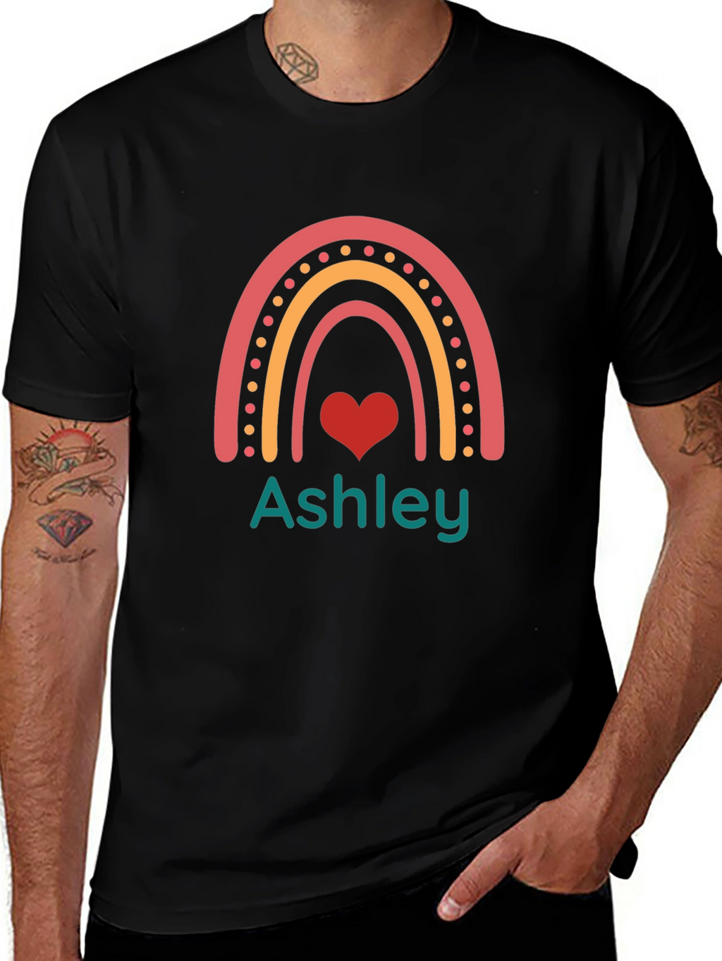 Rainbow Ashley Graphic Tee - Personalized Shirt