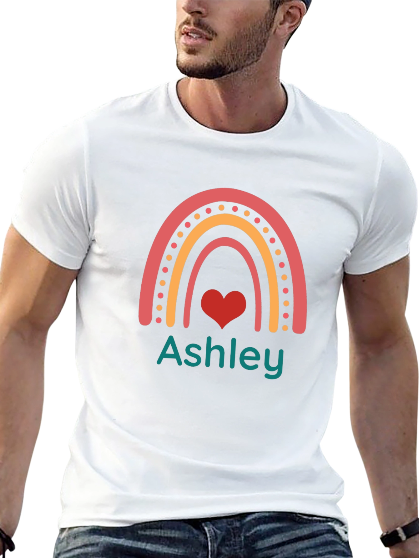 Rainbow Ashley Graphic Tee - Personalized Shirt