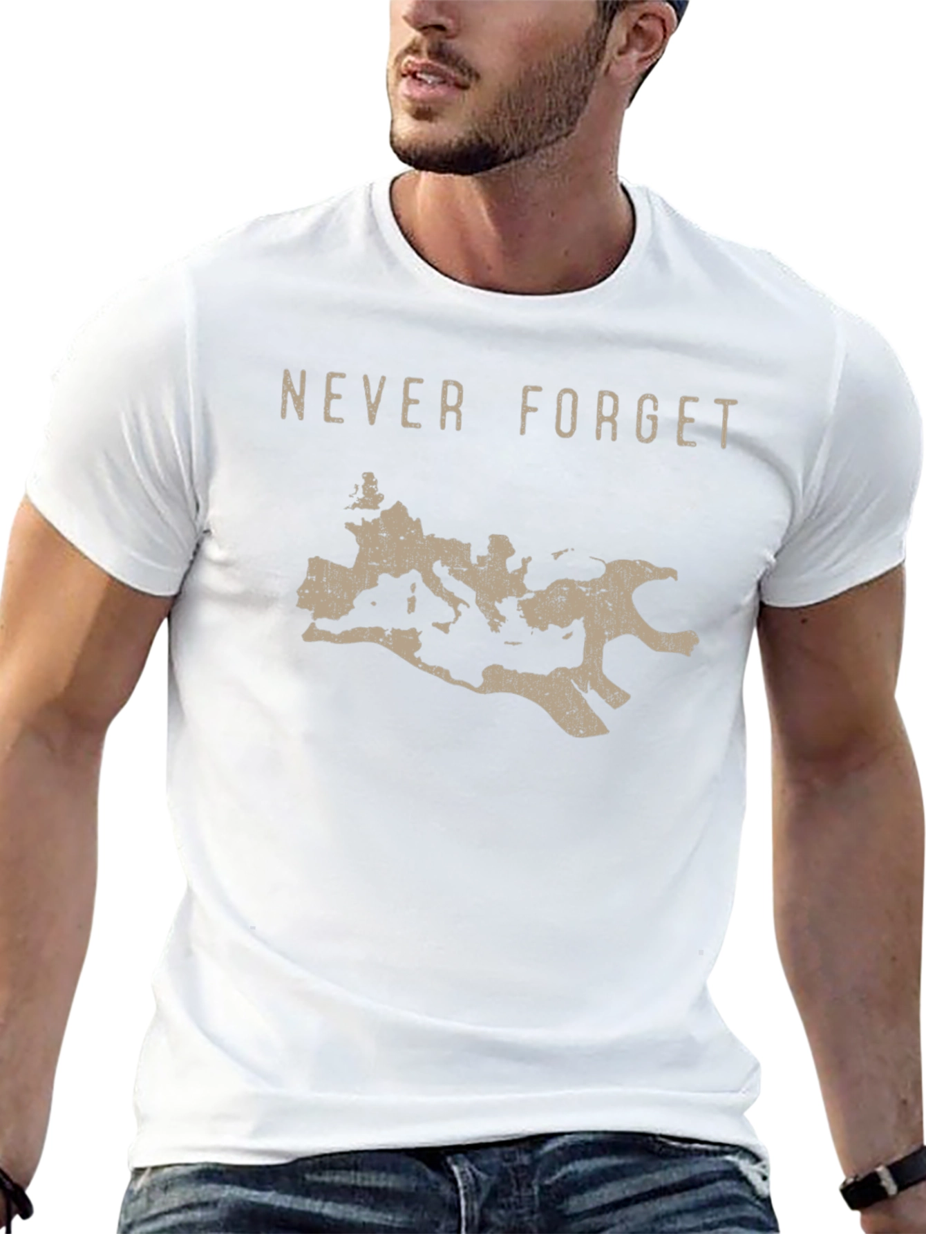 Roman Empire Never Forget Graphic Tee - Black