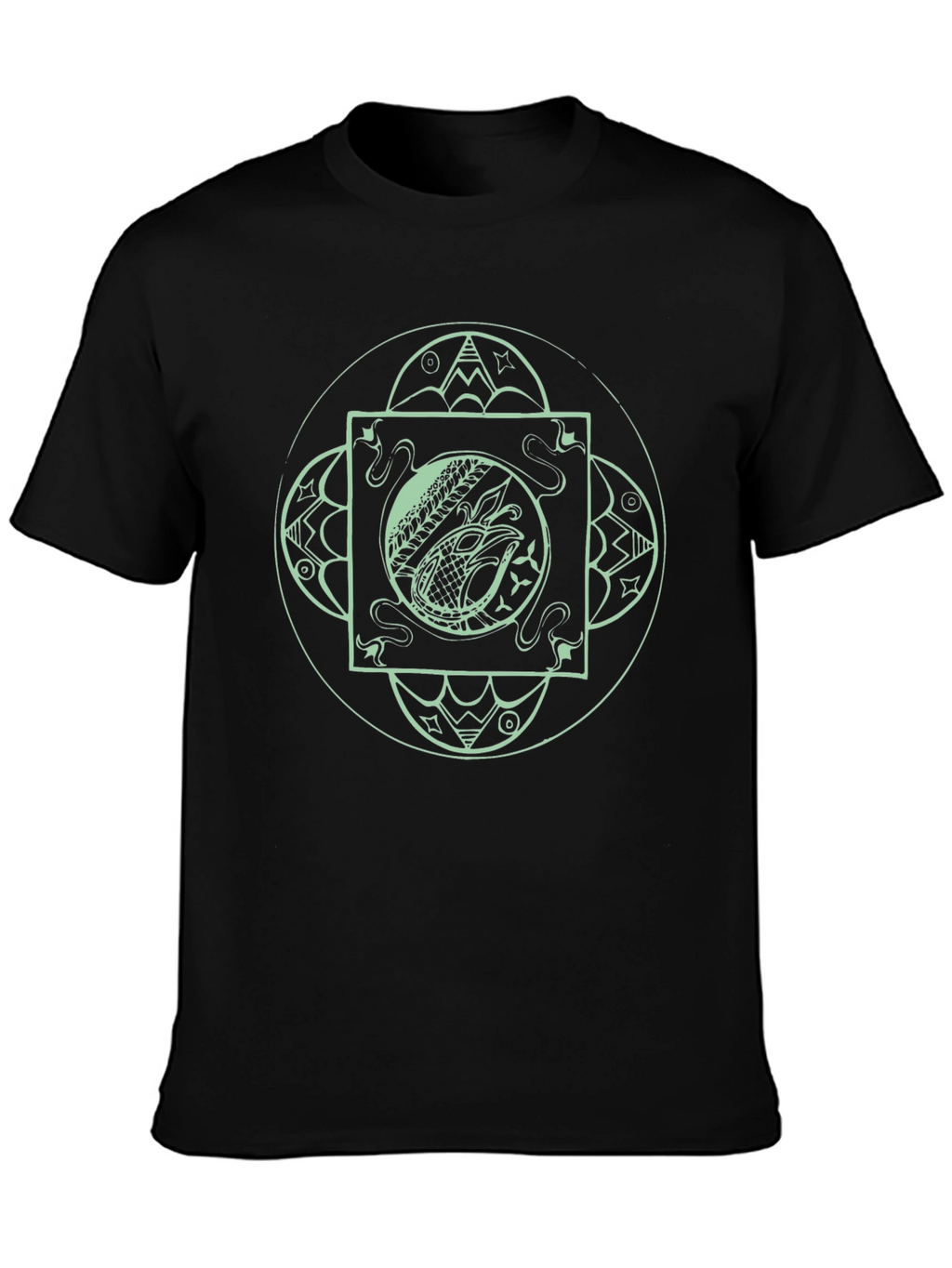 Mens Black T-Shirt with Eagle Graphic