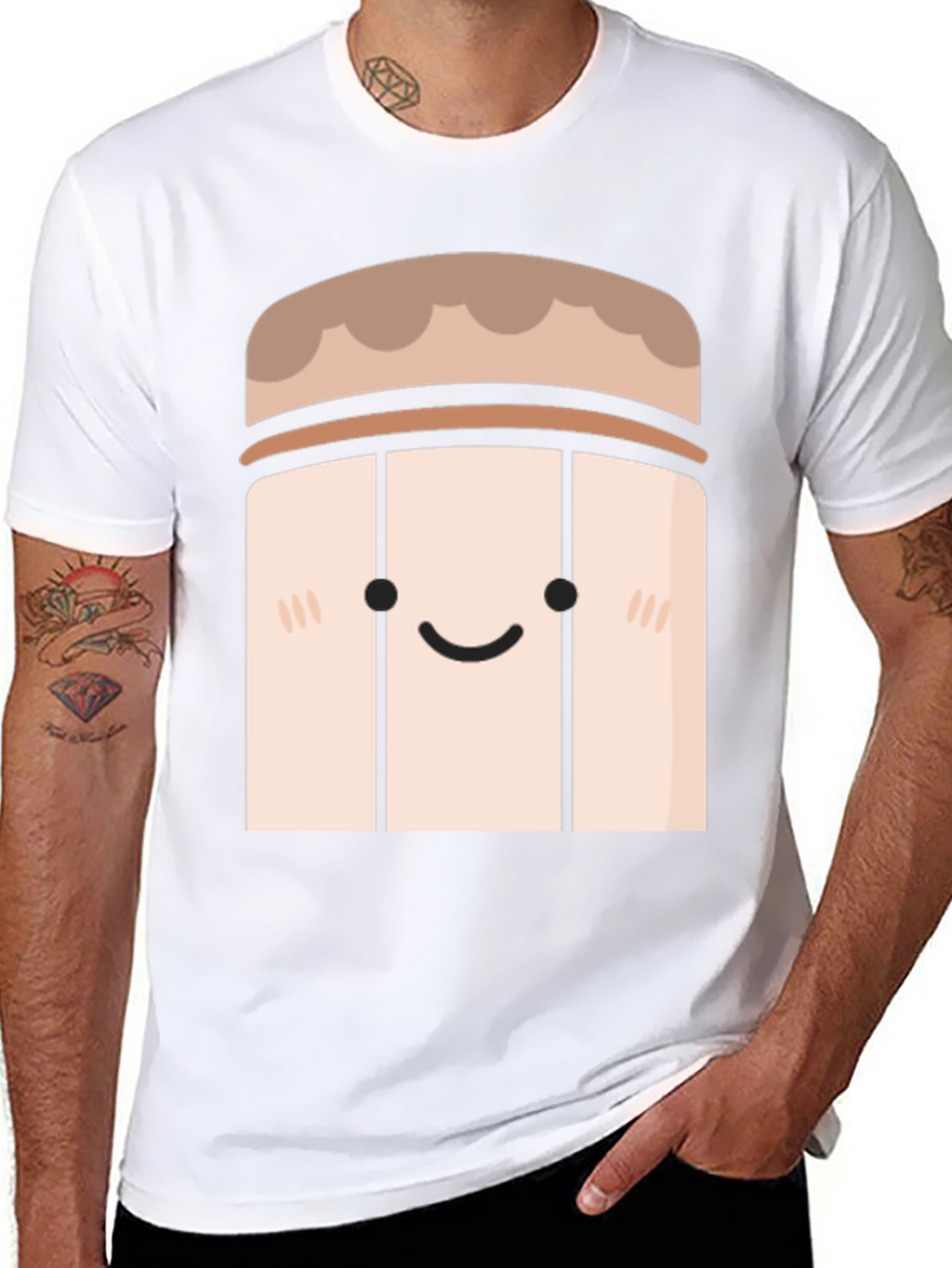 Cute Cartoon Character Black T-Shirt