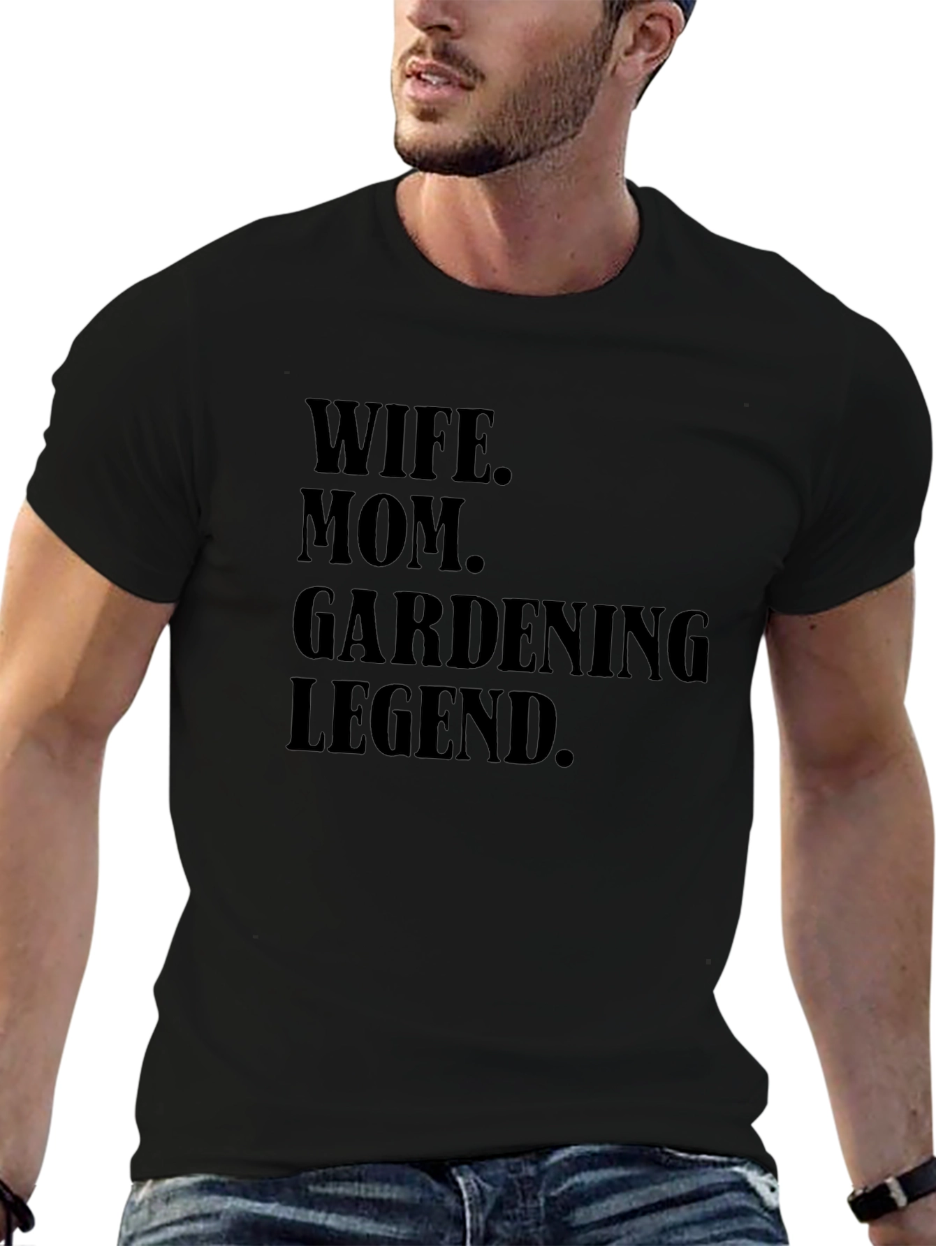 Wife Mom Gardening Legend T-Shirt - Black