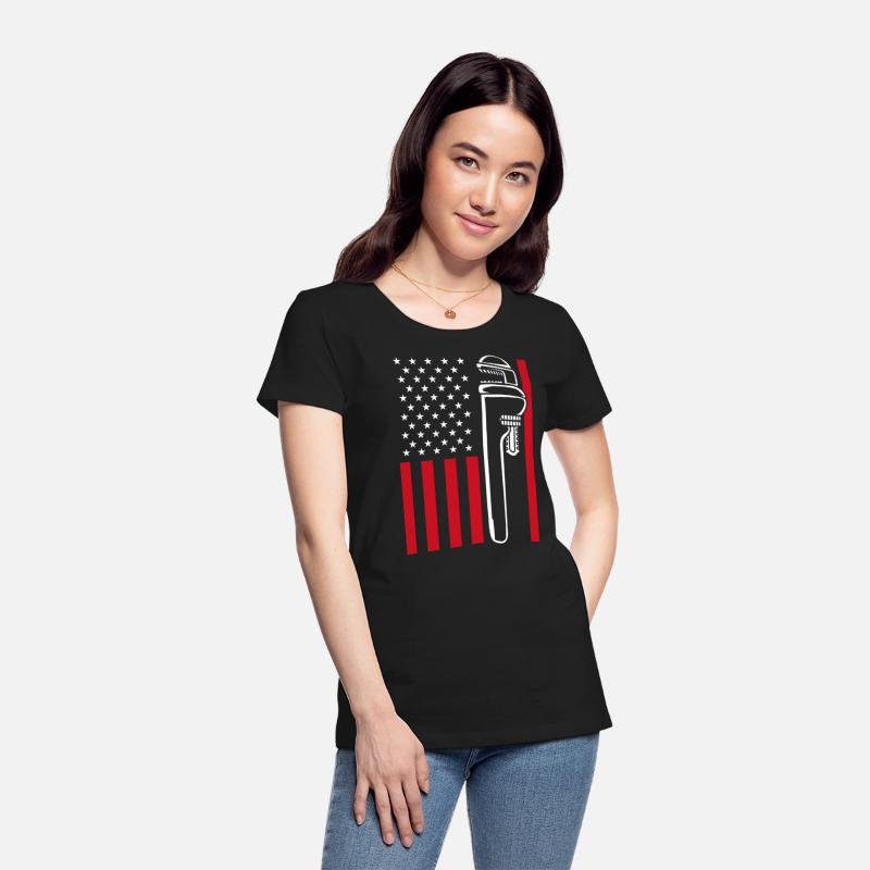 4th Of July US Flag Pipe Wrench Plumber
