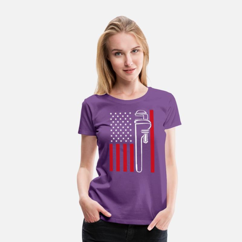 4th Of July US Flag Pipe Wrench Plumber