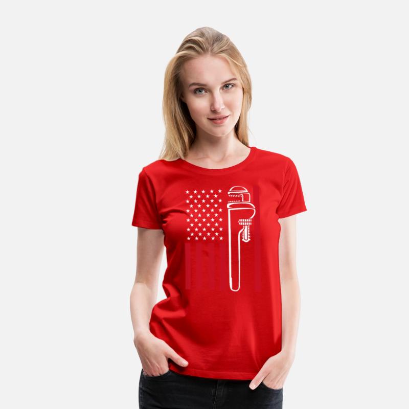 4th Of July US Flag Pipe Wrench Plumber