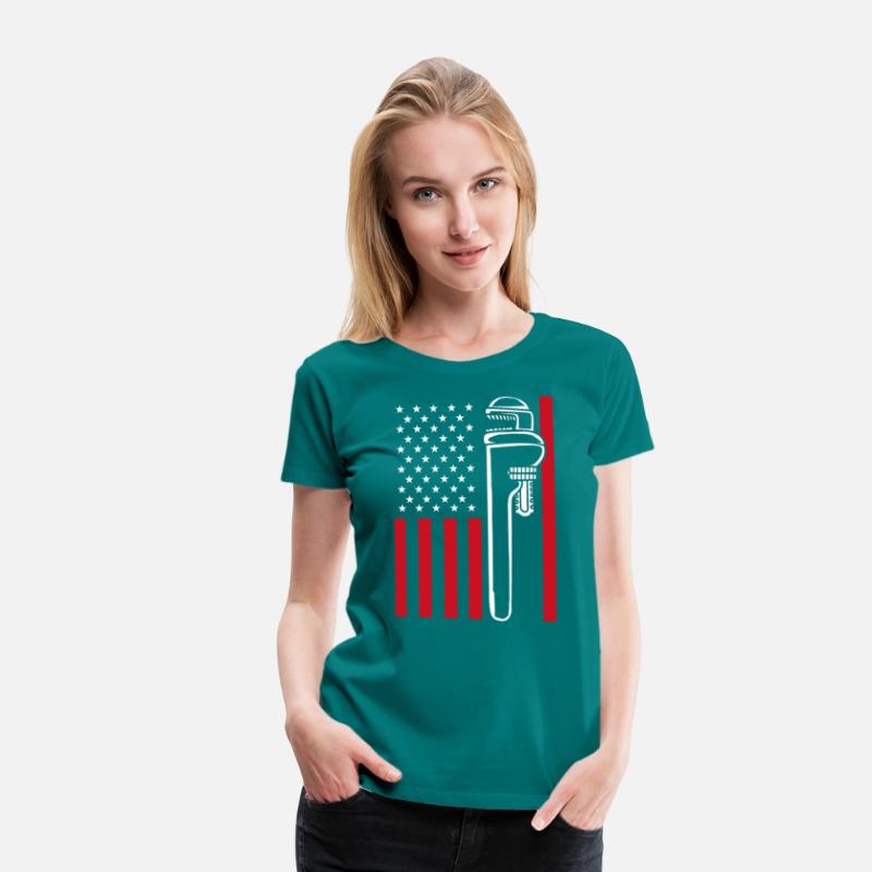4th Of July US Flag Pipe Wrench Plumber