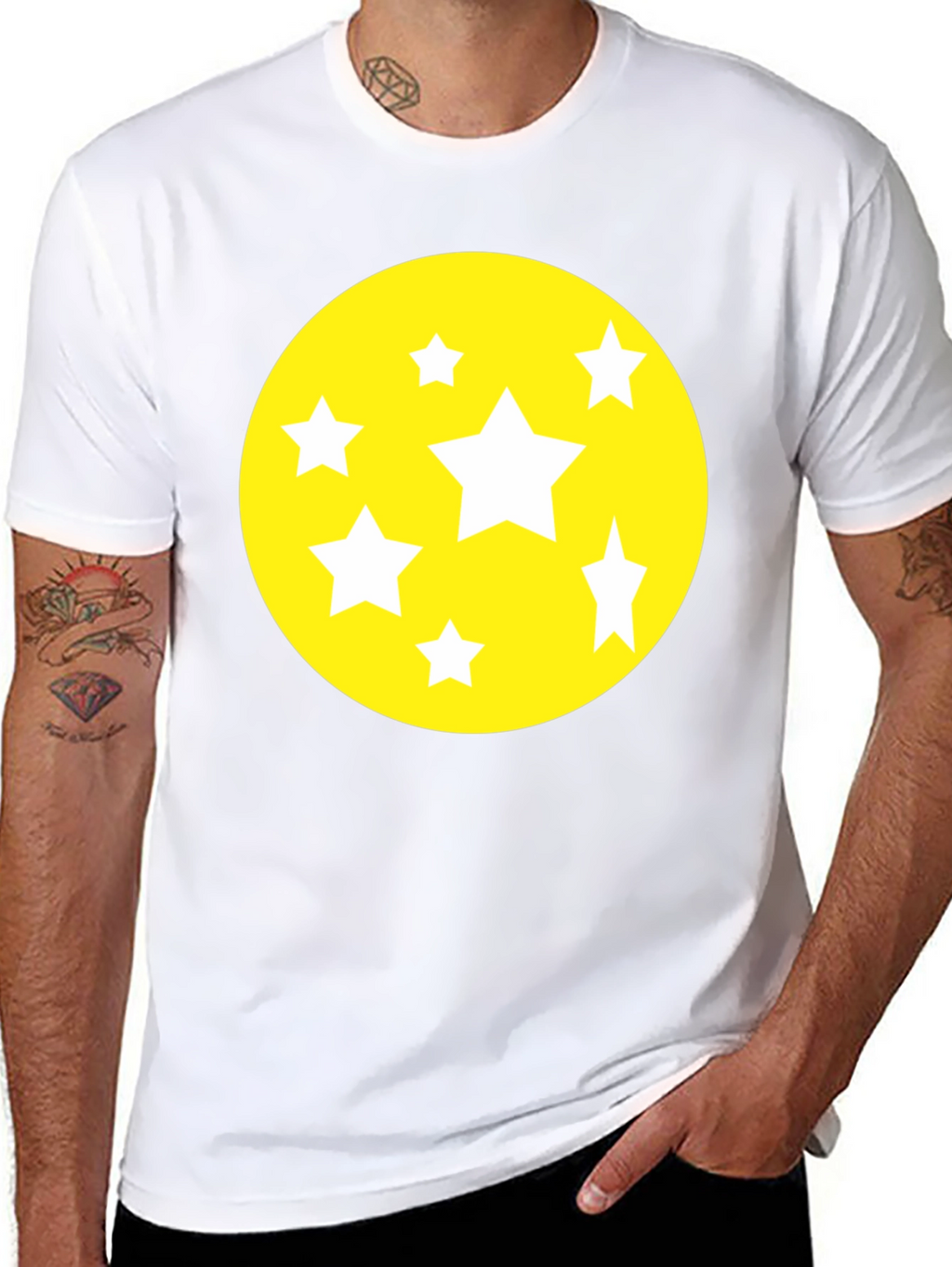 Starry Graphic Tee - Black Cotton Comfort