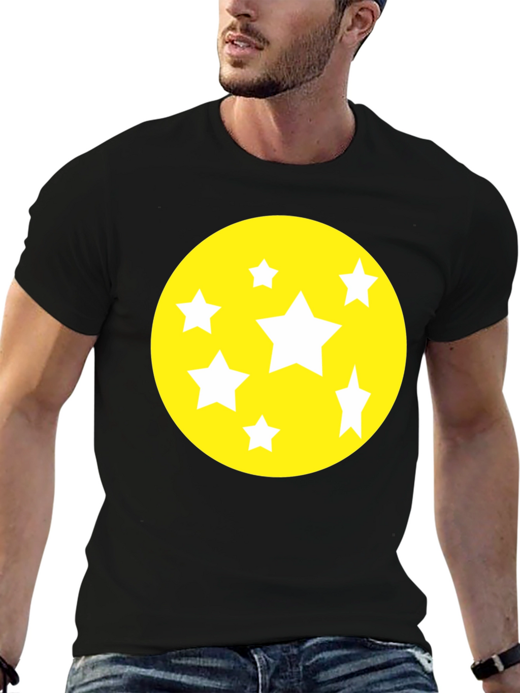 Starry Graphic Tee - Black Cotton Comfort