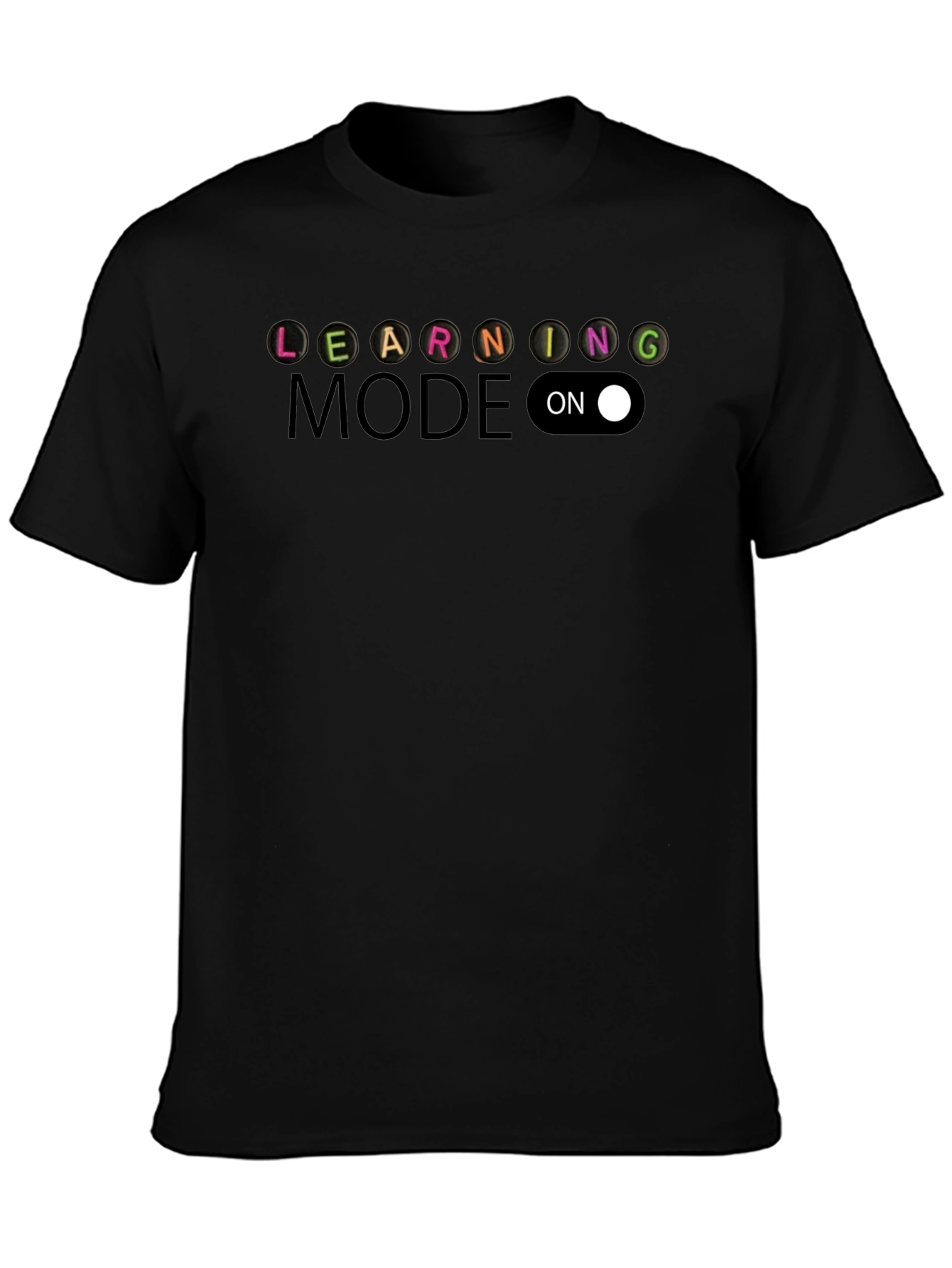 Learning Mode On Black T-Shirt