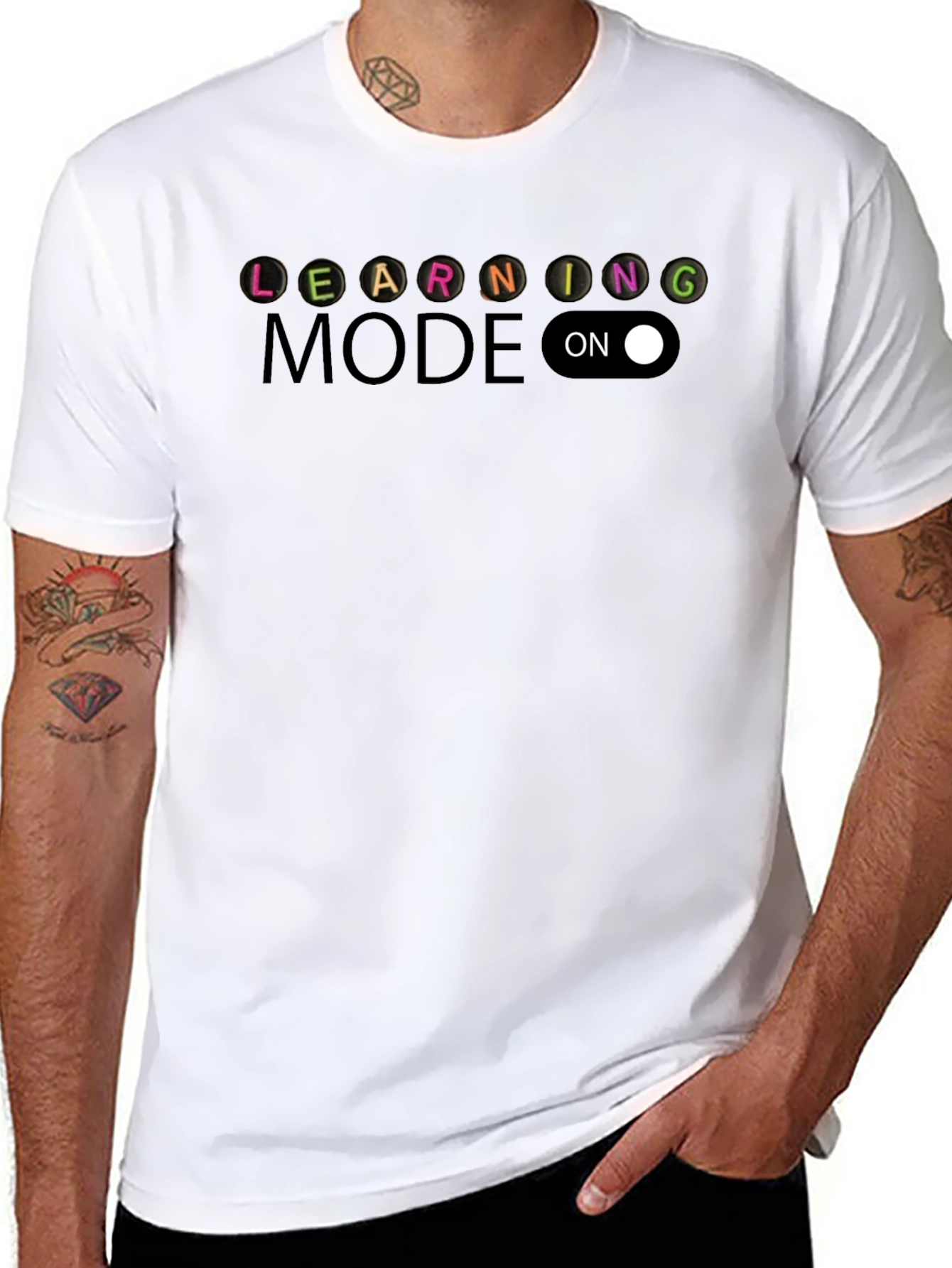 Learning Mode On Black T-Shirt