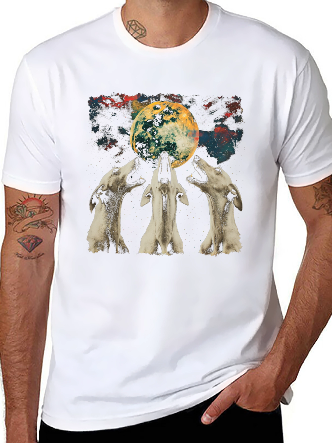 Wolf Moon Graphic Tee - Unisex Black T-Shirt