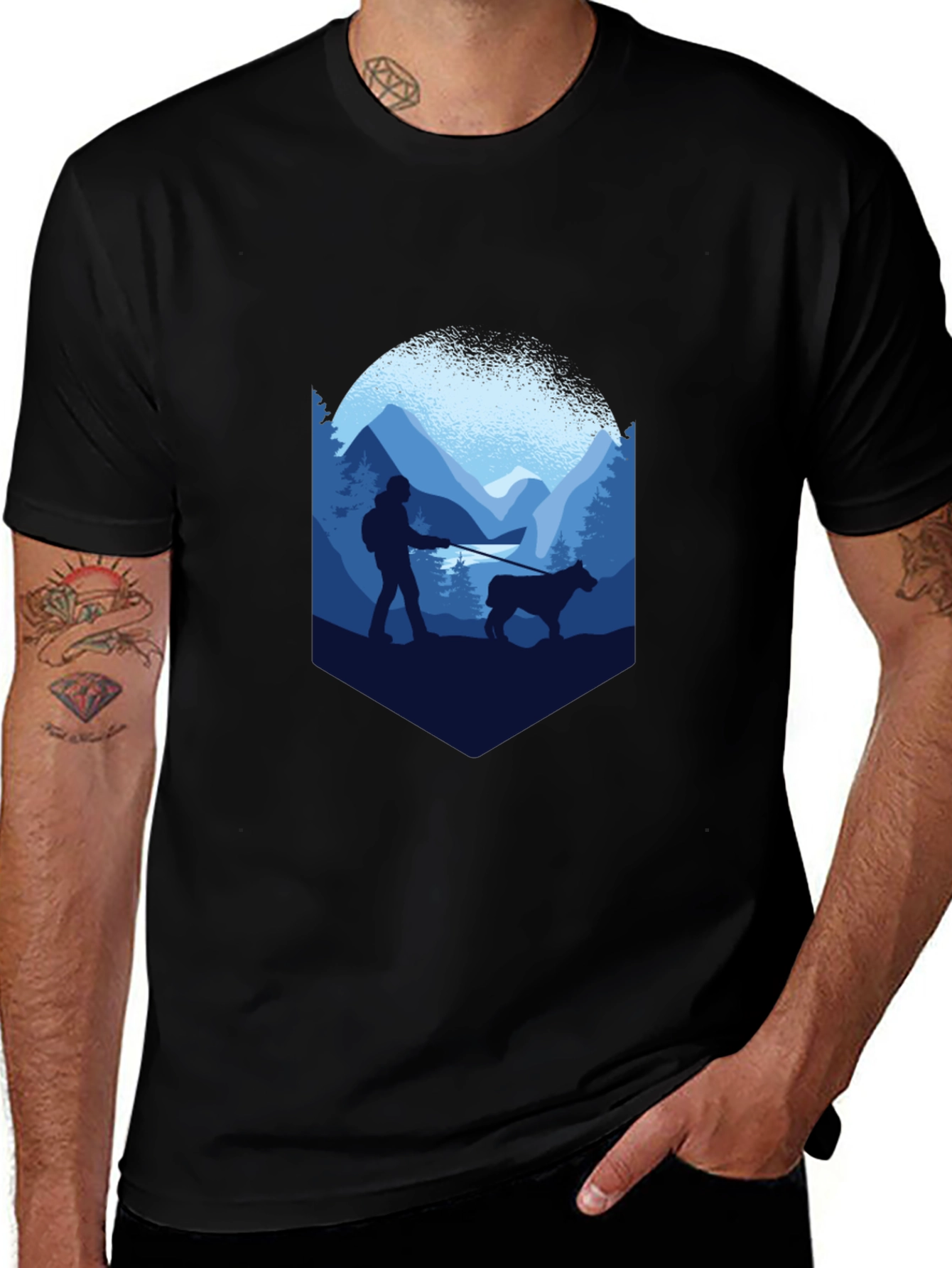 Mountain Hike Graphic T-Shirt - Black