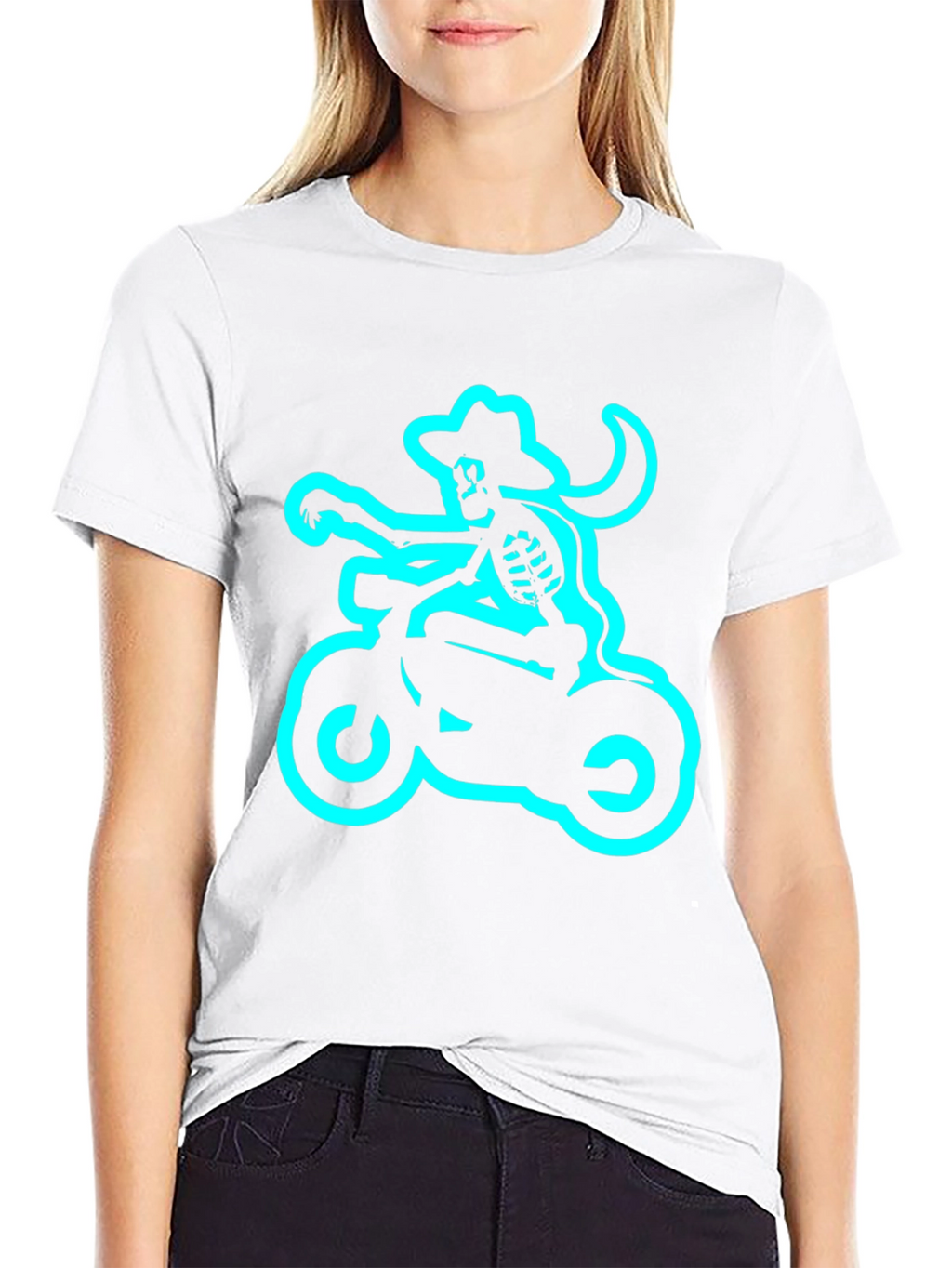 Skeleton Biker T-Shirt - Black Tee