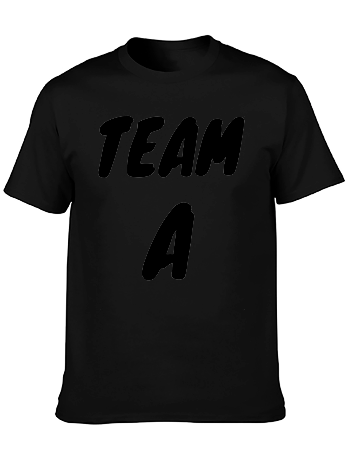 Team A Black Cotton T-Shirt
