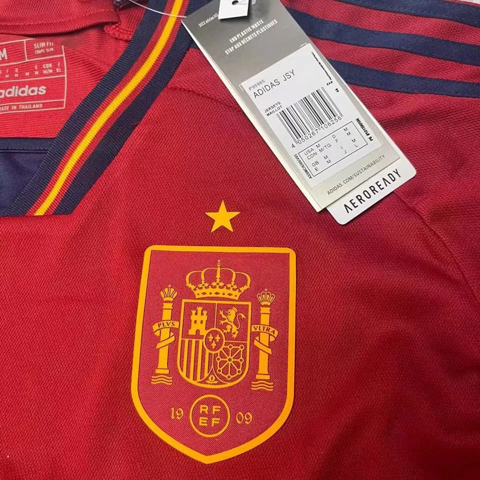 2022/23 Spain 1:1 Quality Home Red Fans Soccer Jersey Detail 4