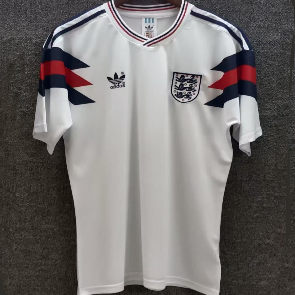 1990 England White Retro Soccer Jersey Item NO.: 2139700 Front