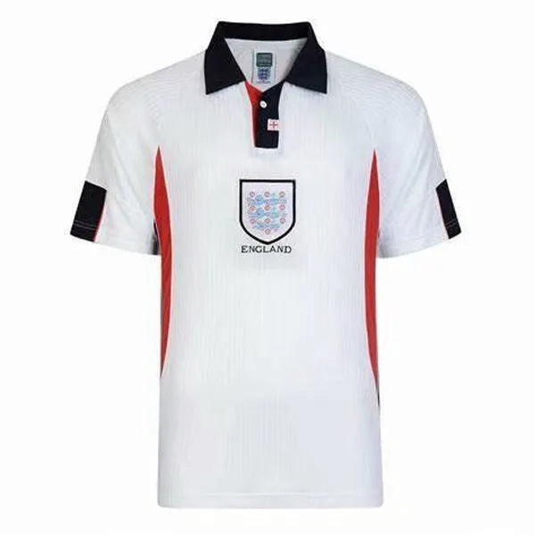 1998 England Home White Retro Soccer Jersey Front