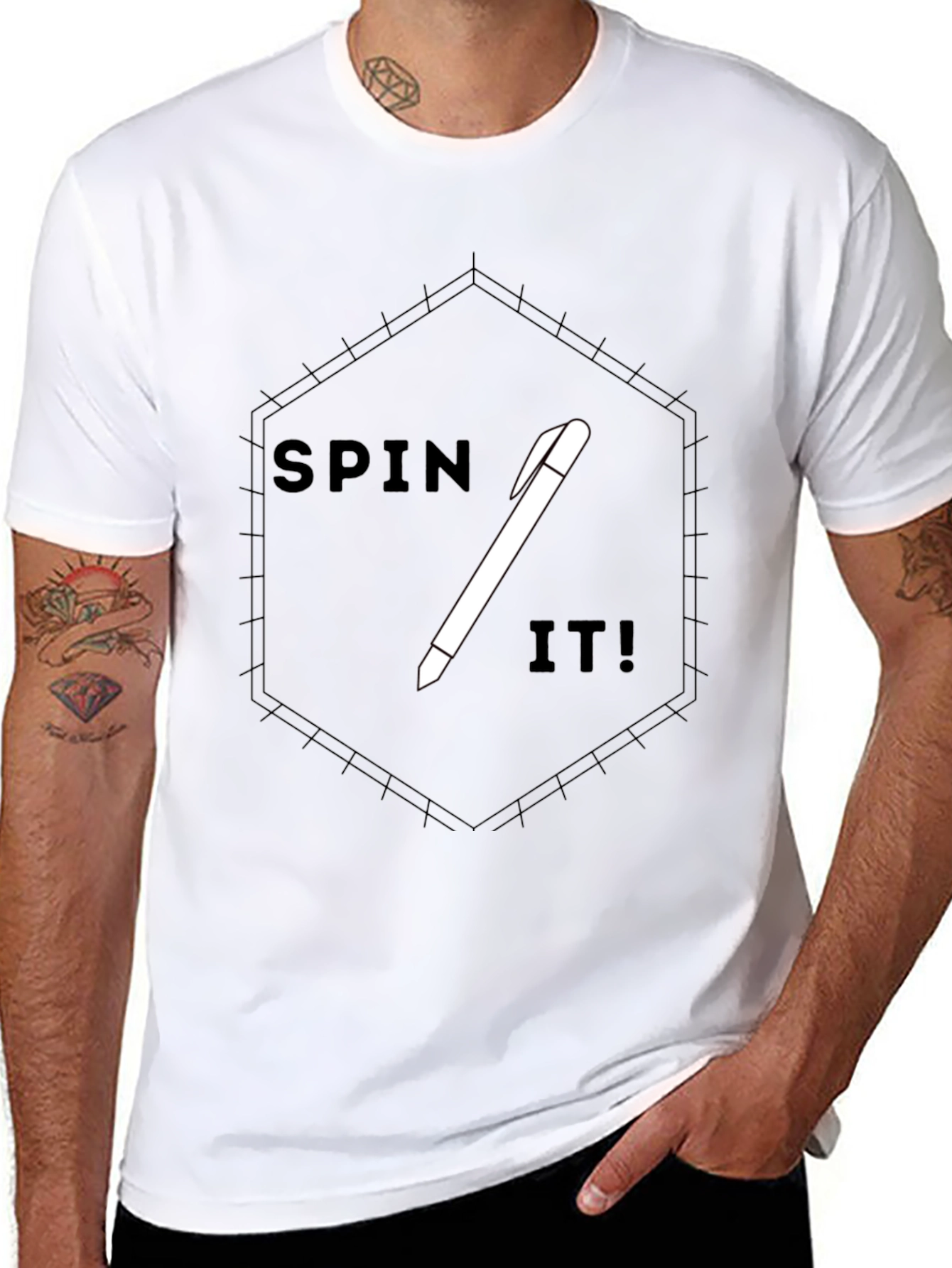 Spin It! Graphic Tee - Modern Black T-Shirt