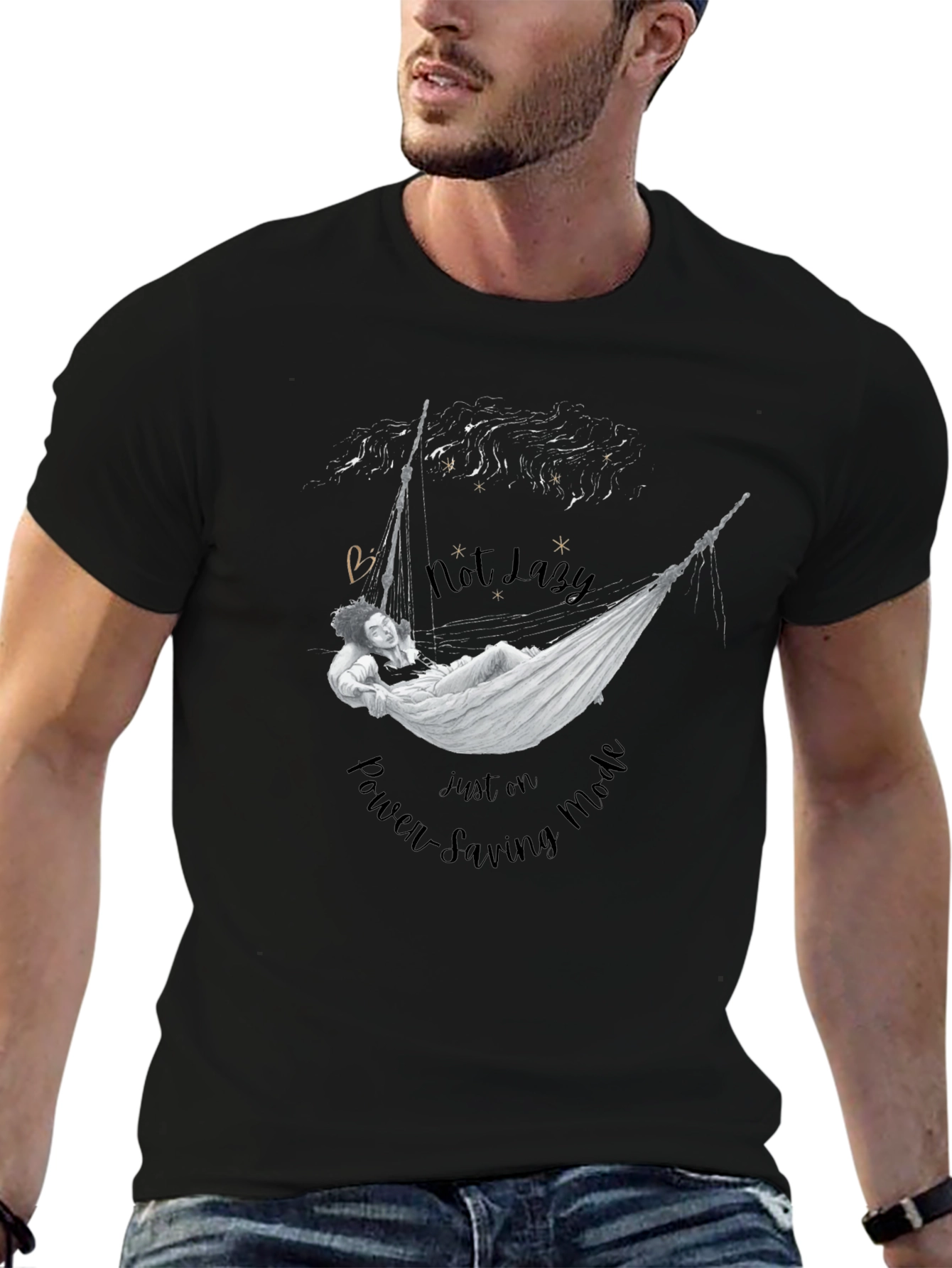 Not Lazy T-Shirt: Power-Saving Mode Graphic Tee