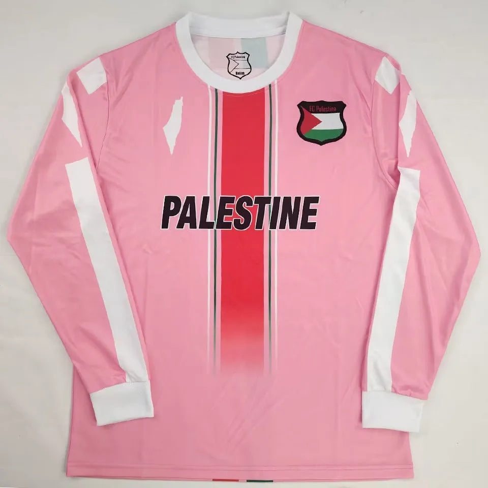 2025 Palestine Retro Style Long Sleeve Soccer Jersey Detail 2