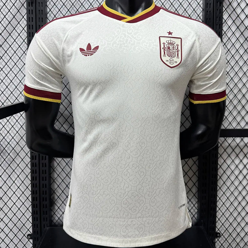 2008 Spain Away Retro Soccer Jersey Detail 1