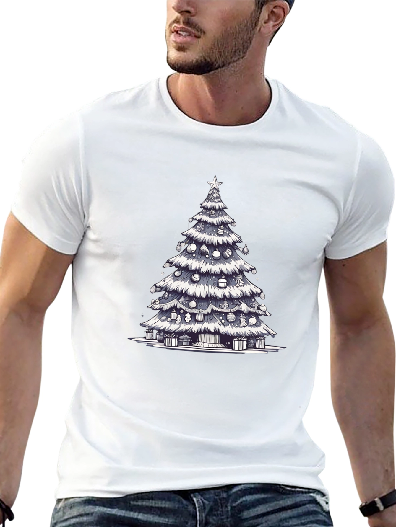 Christmas Tree Graphic Tee - Festive Holiday Style