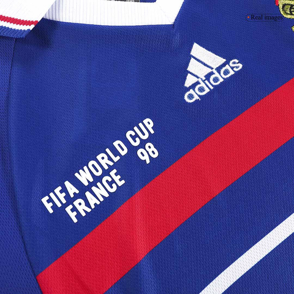 France ZIDANE #10 Home Soccer Jersey Retro 1998 Image 3