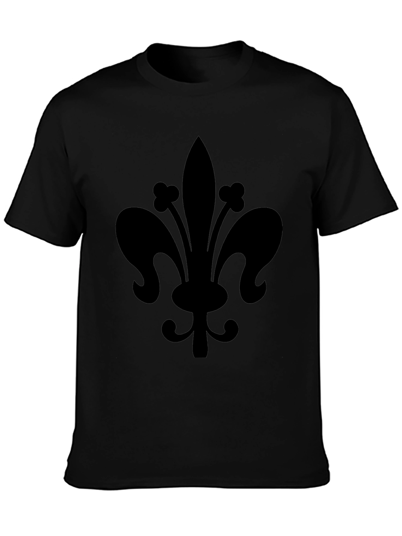 Black Fleur-de-lis Graphic T-Shirt
