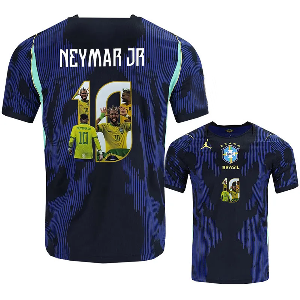 NEYMAR JR #10 Brazil 1:1 Quality Away Blue Fans Soccer Jersey 2026/27 ★★ Item NO.: 2153187 Front