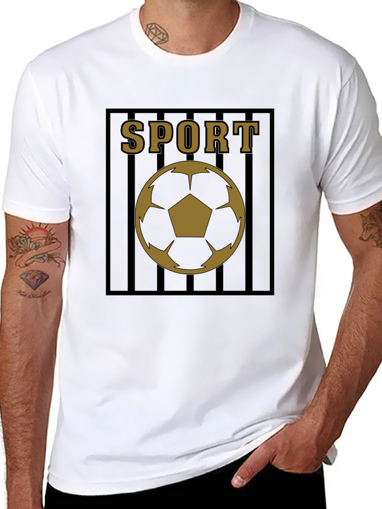 Mens Black Sport Soccer Graphic Tee