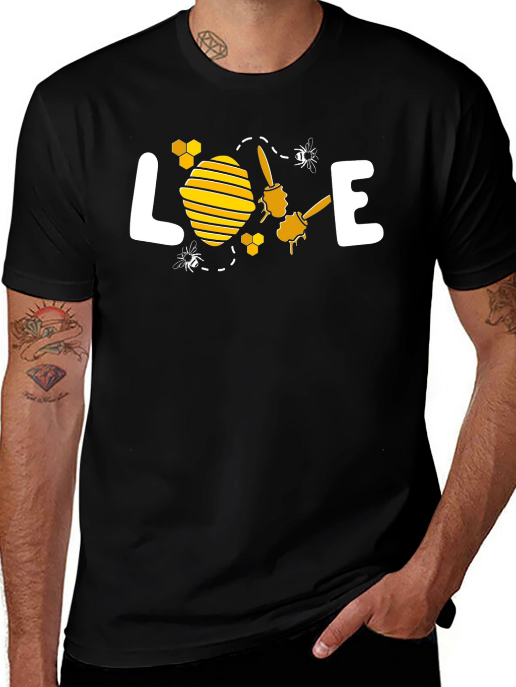 Bee Loved Graphic T-Shirt - Black Cotton Tee