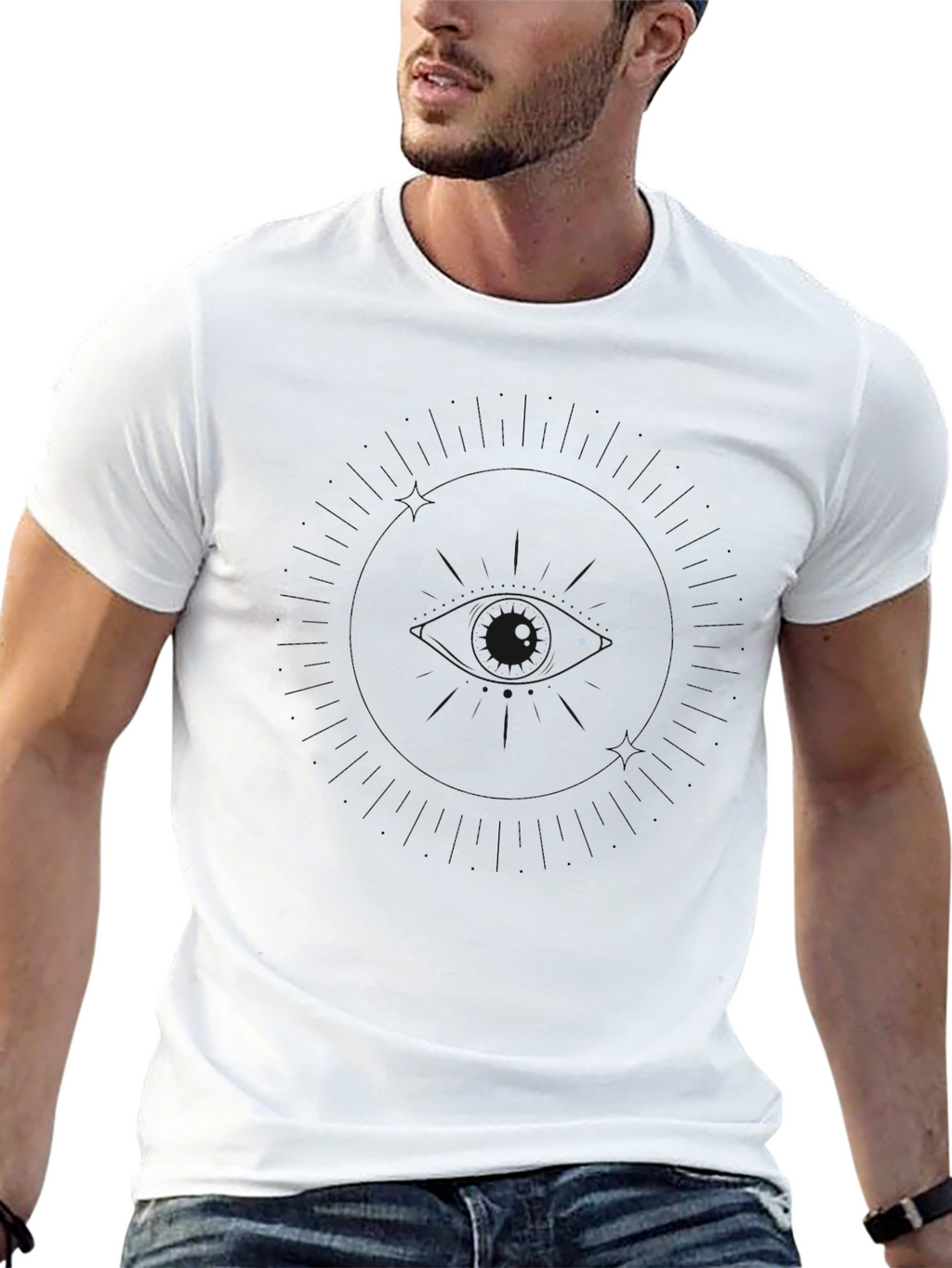 Celestial Circle Graphic Black T-Shirt